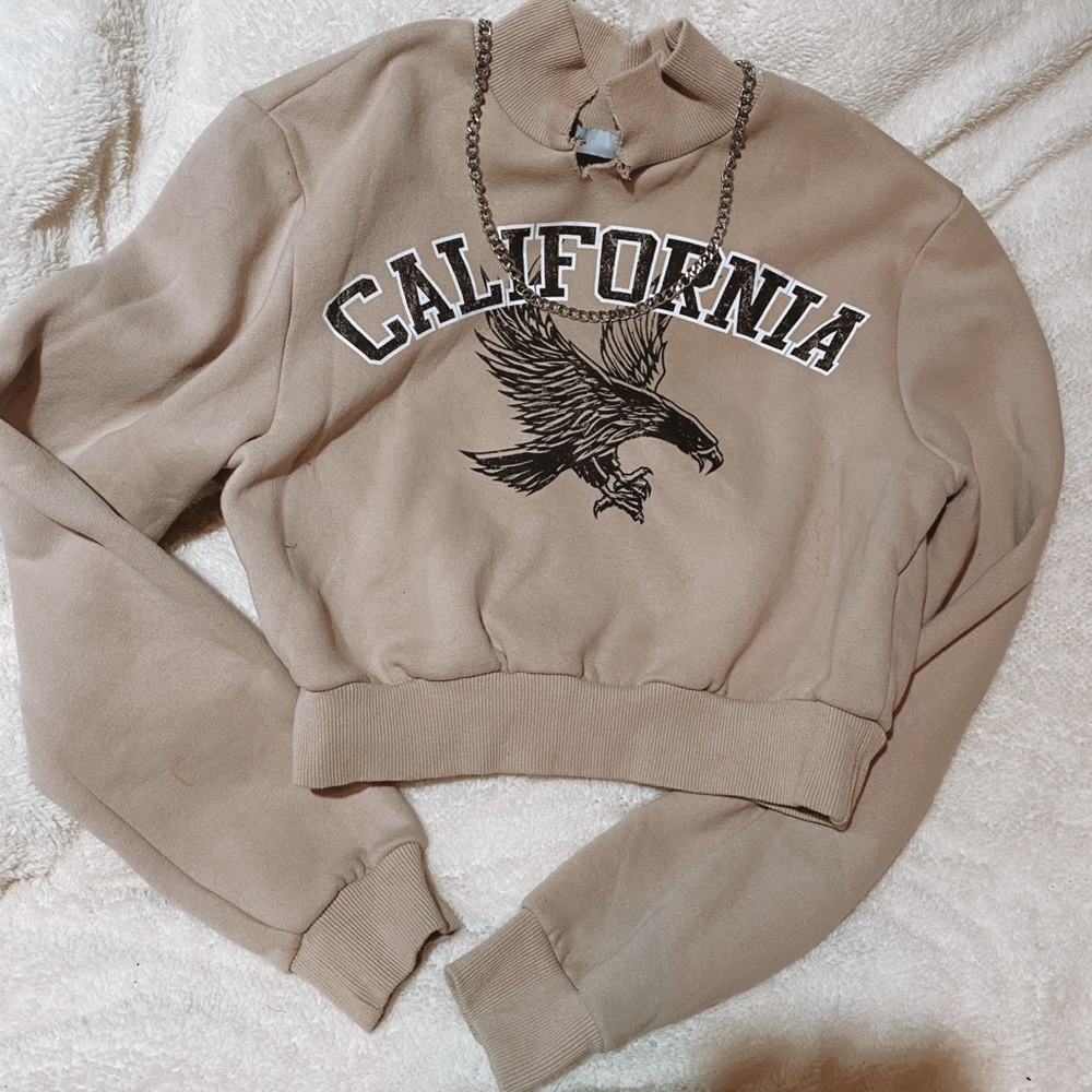 Moto crop top sweater